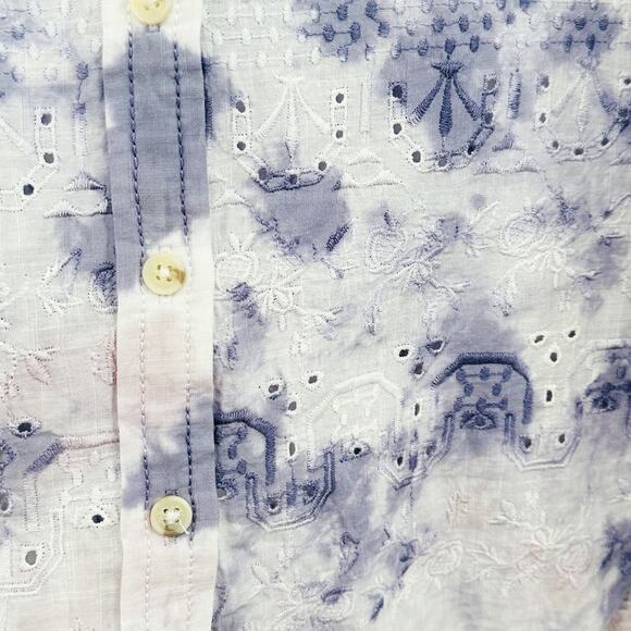 Anthropologie Pilcro The Cate Tie Dye Ombre Button Down Shirt Size XS - Picture 7 of 12